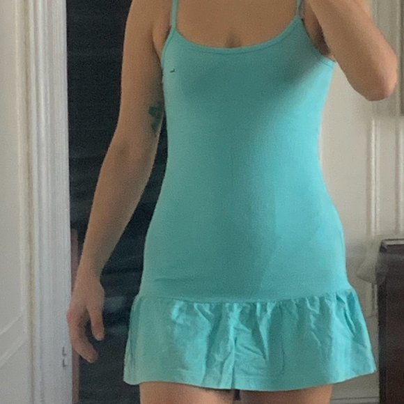 Lacoste Logo Short Cotton Summer Dress with Ruffle Frill - Picture 6 of 7